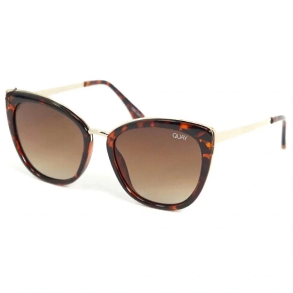 QUAY Honey Sunglasses Tortoise Gold Frame Brown Lens RX Ready Cat Eye NWT